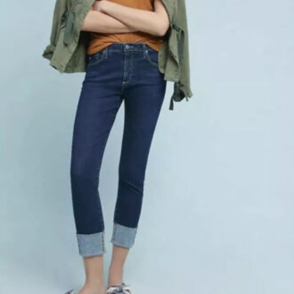 AG Adriano Goldschmied Stevie High-Rise Skinny Ankle Cuff Jeans Size 26R